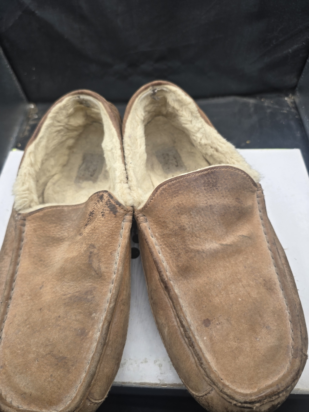 Men's Brown Suede Slip-On Moccasin with Fleece Lining